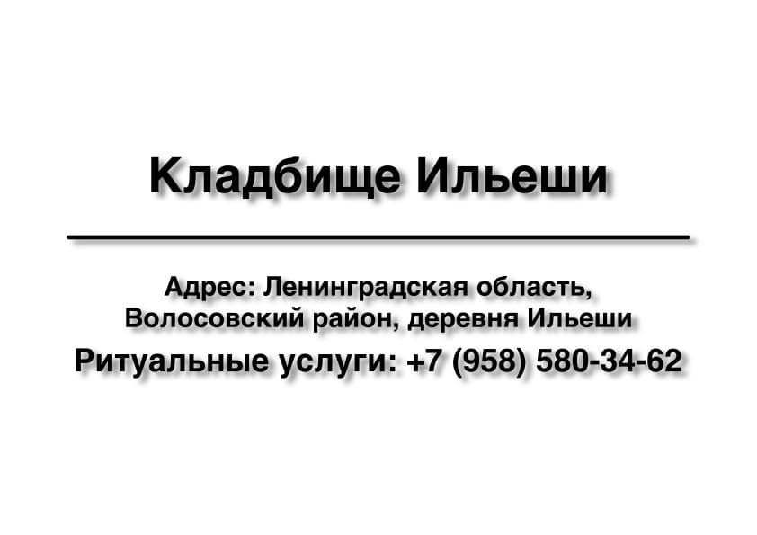 Кладбище в дер. Ильеши (Волосовский район)заказать ритуальные услуги