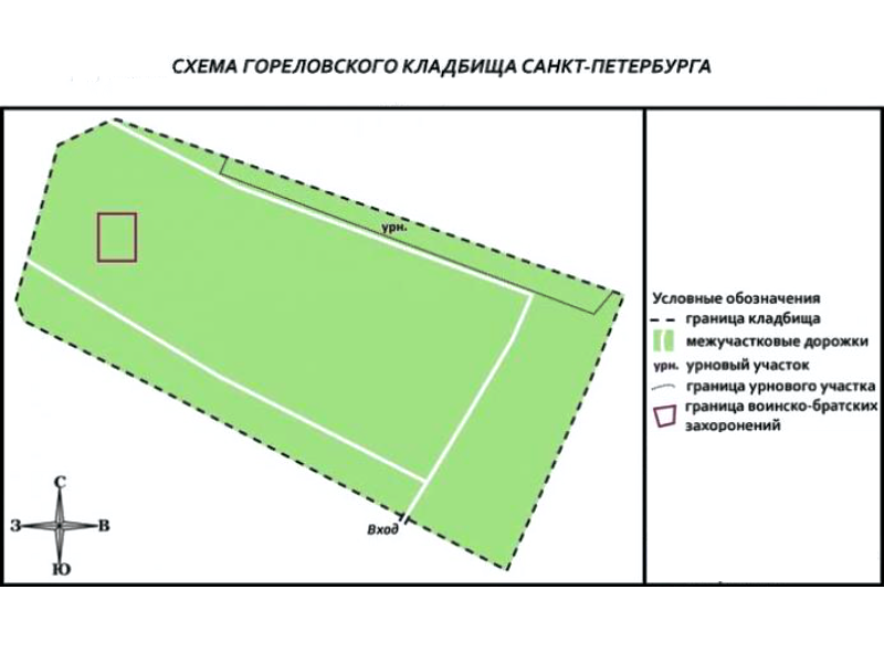 План карта Гореловского кладбища