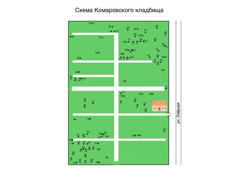 План карта Комаровского кладбища